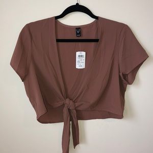 Front tie crop top